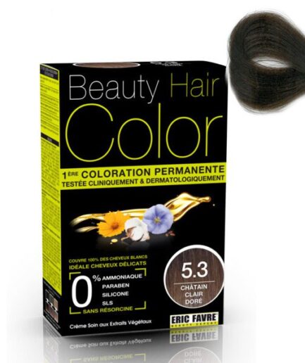 BEAUTY HAIR COLOR 5.3 Șaten deschis auriu - Vopsea de păr cu extracte vegetale. Fara amoniac. Potrivita pentru toate tipurile de păr și de scalp