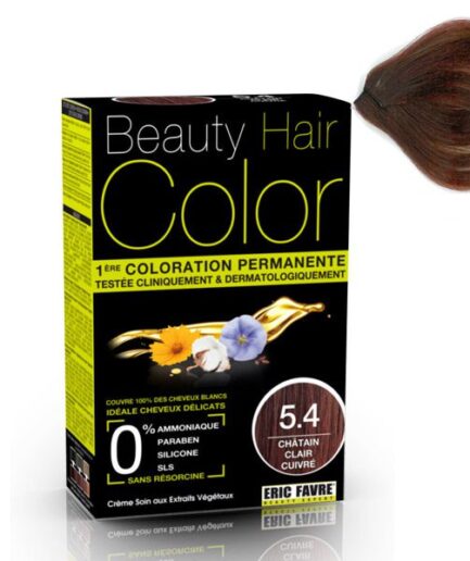 BEAUTY HAIR COLOR 5.4 Șaten roșcat deschis - Vopsea de păr cu extracte vegetale. Fara amoniac. Potrivita pentru toate tipurile de păr și de scalp