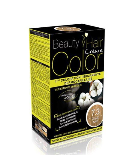 BEAUTY HAIR COLOR 7.3 Blond Auriu - Vopsea de păr cu extracte vegetale. Fara amoniac. Potrivita pentru toate tipurile de păr și de scalp